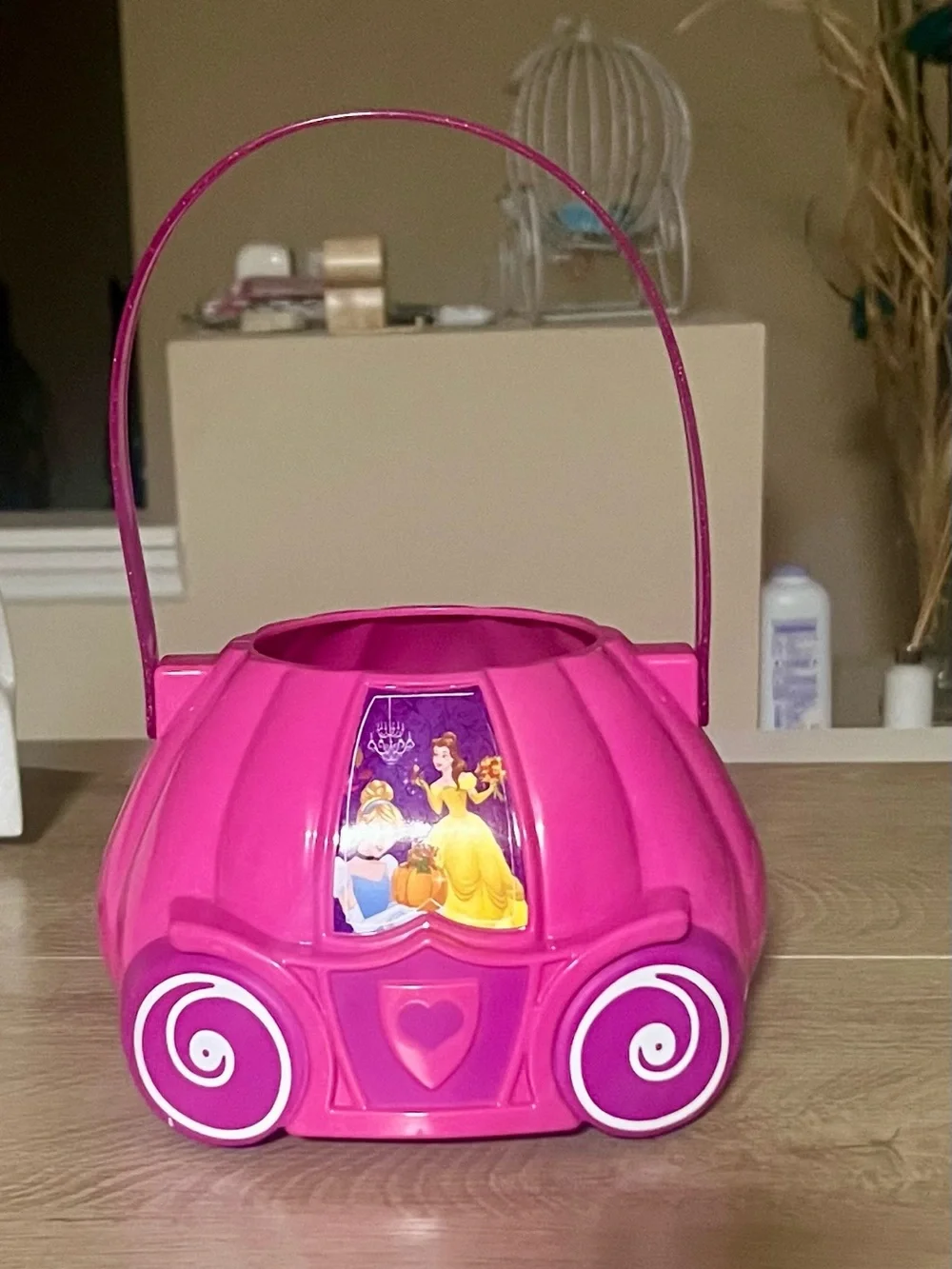 Pink Princess Carriage Trick-or-Treat Bucket